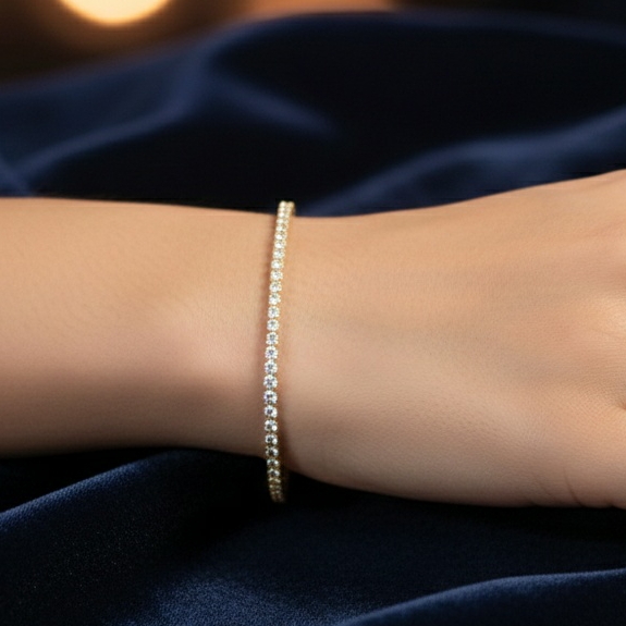 Classic Tennis Bracelet with Brilliant Crystal Stones - Image 2